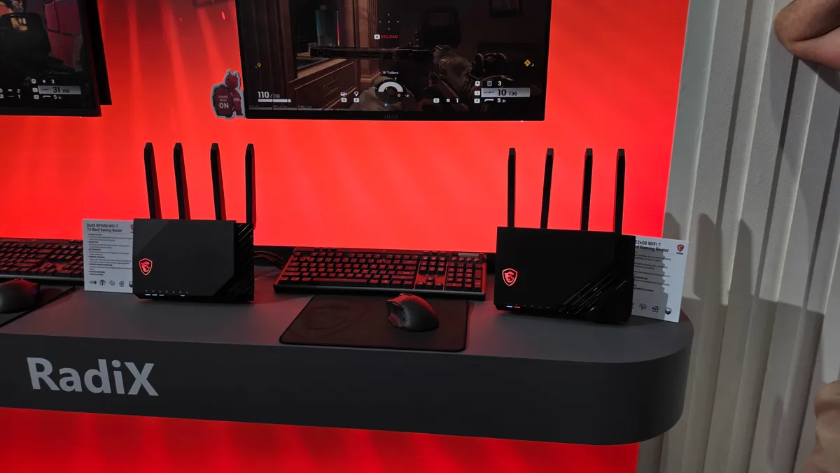 The RadiX BE9400 offers a more traditional router design with RGB accents
