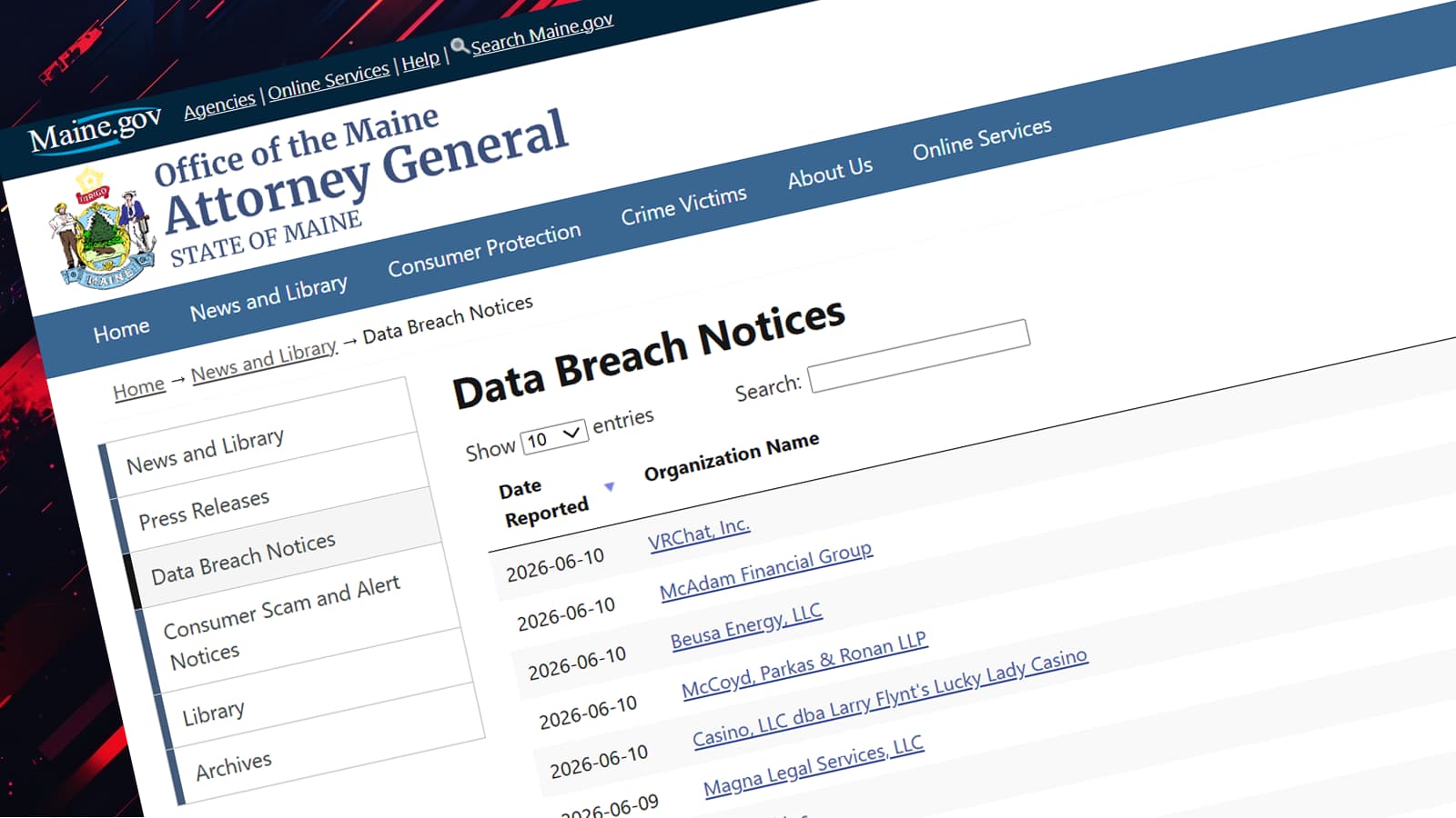 Fake Data Breach Reports Posted to Maine's Official Portal