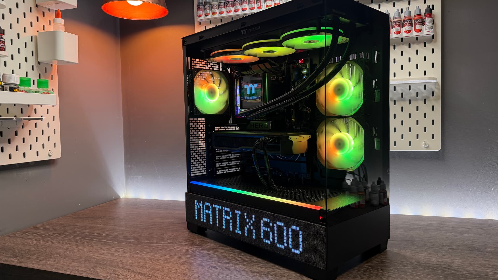 The Phanteks XT View Matrix case on a table.