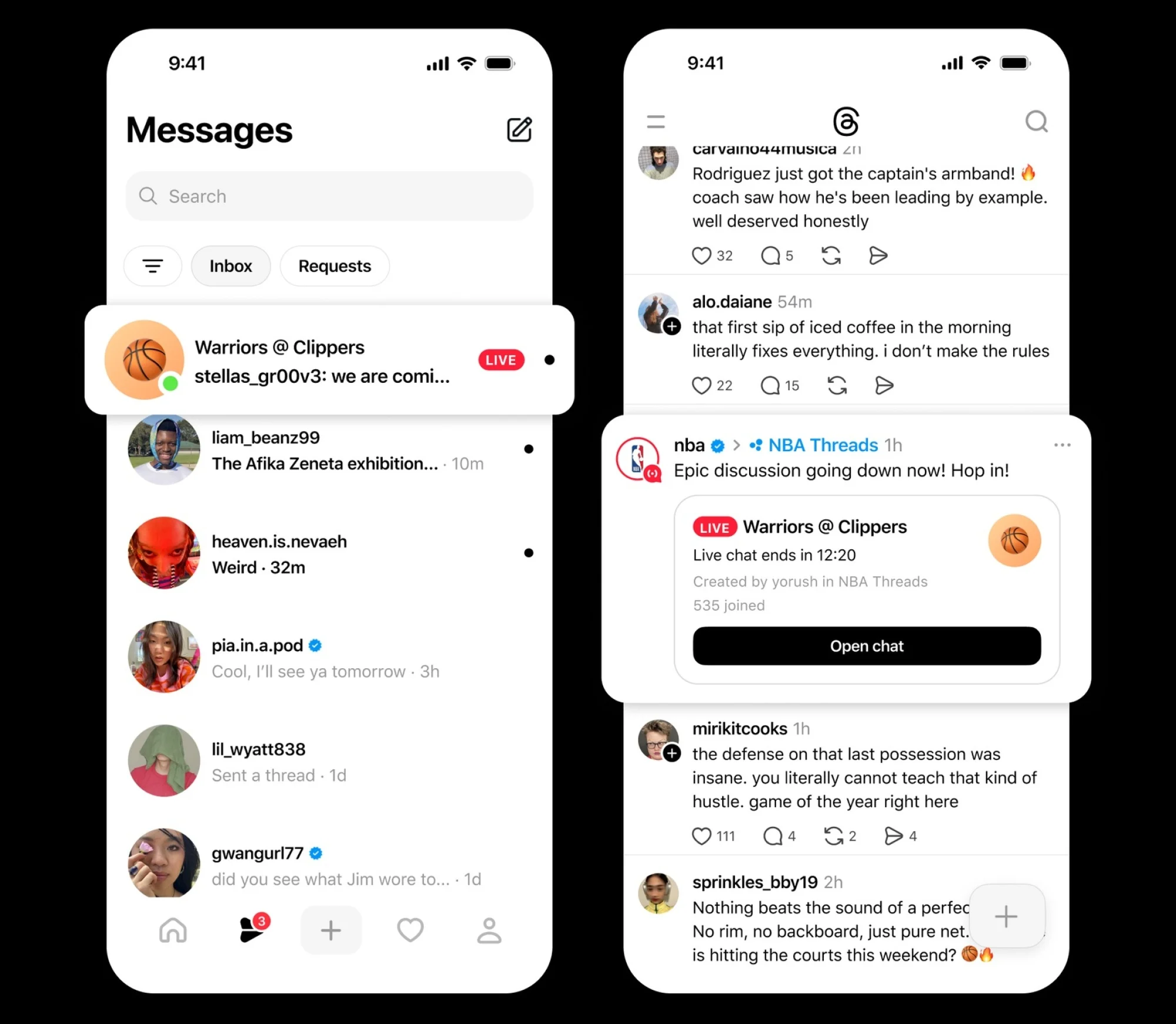 Live Chats in Threads communities.