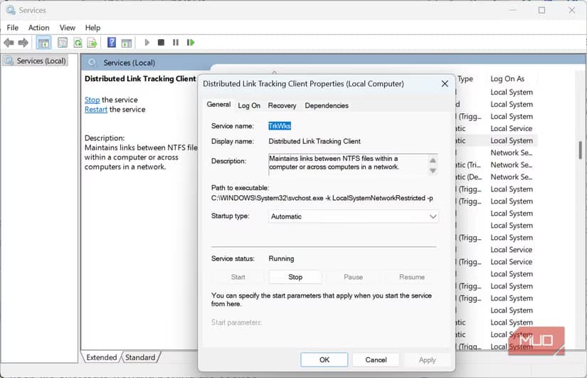 Windows Distributed Link Tracking service