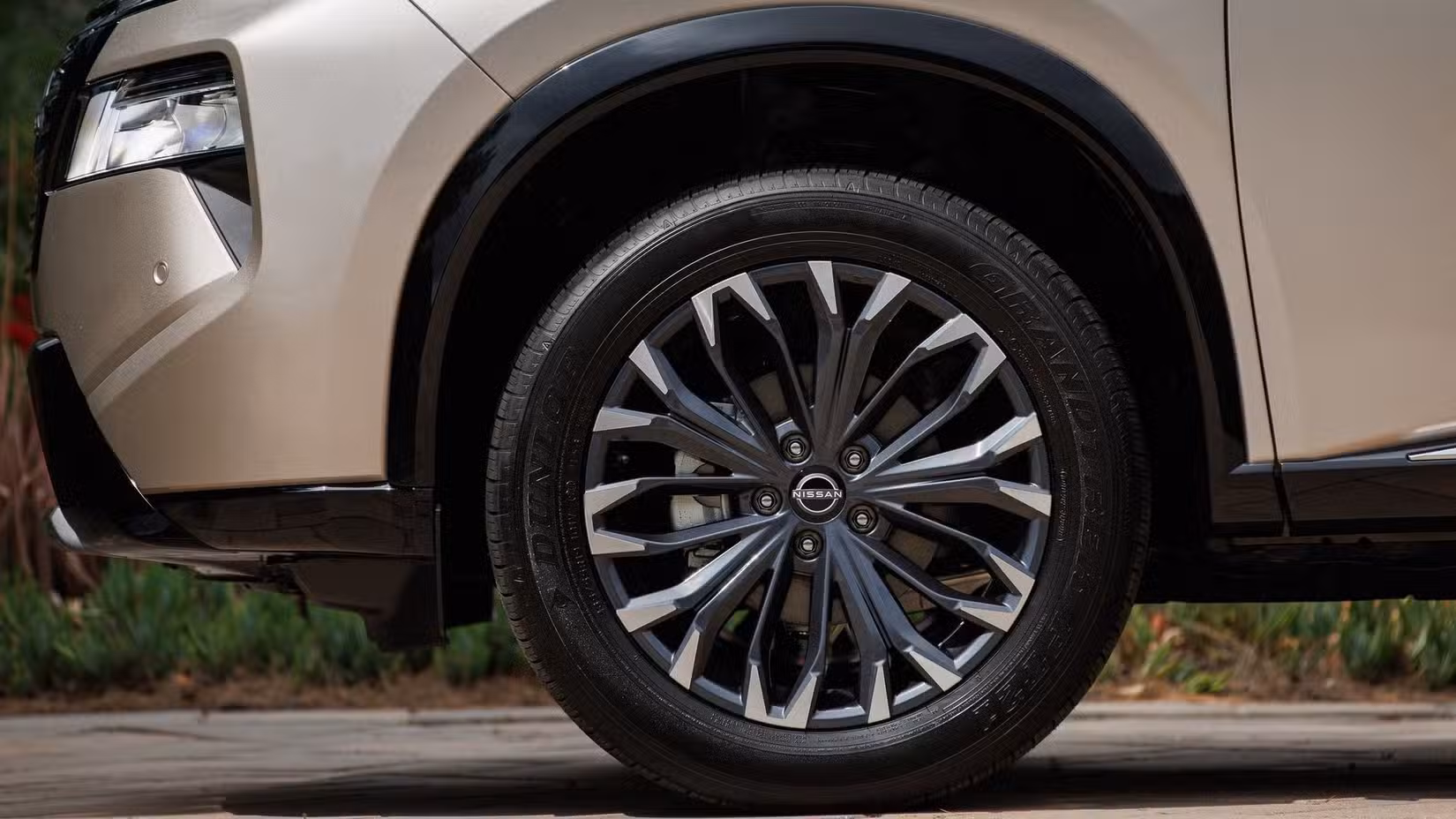 Shot of the front wheel on a 2024 Nissan Rogue