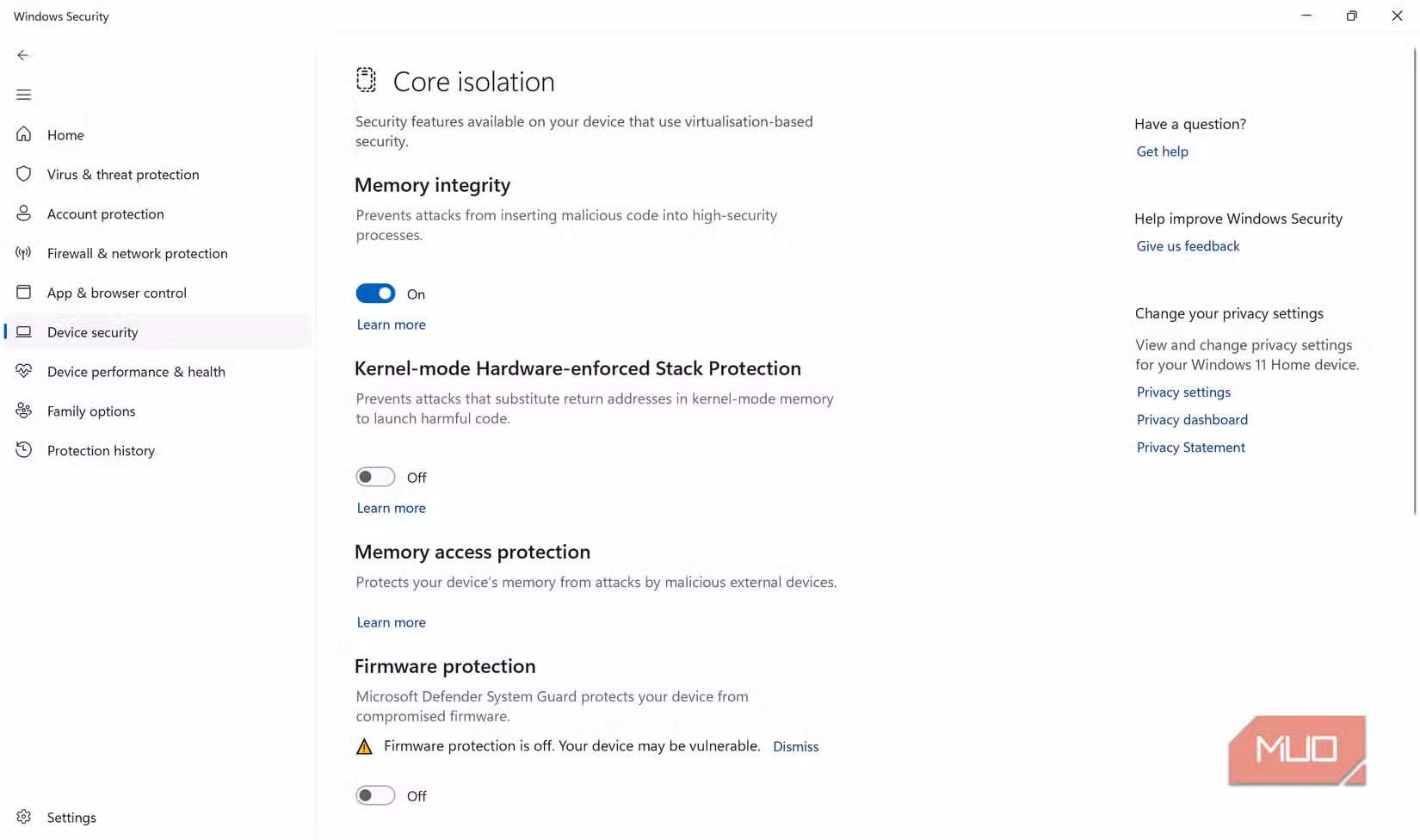 windows 11 core isolation.