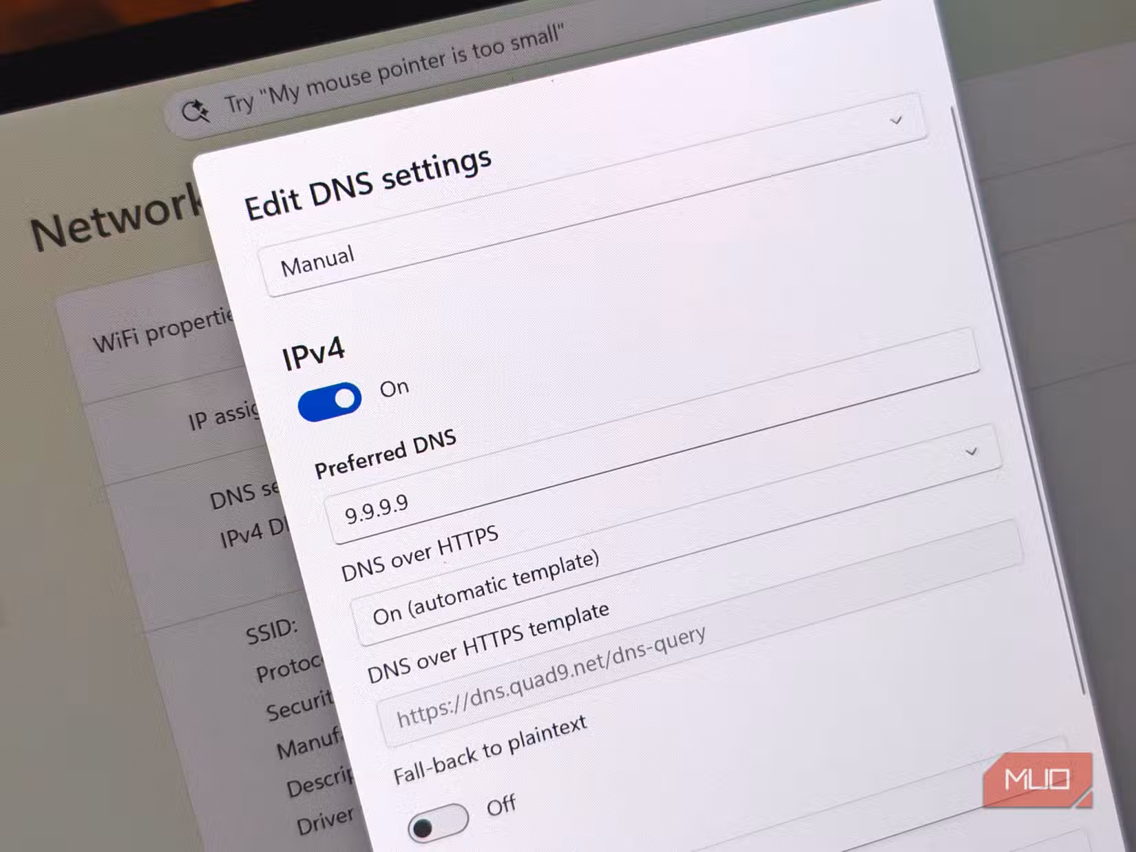 windows doh settings quad9.