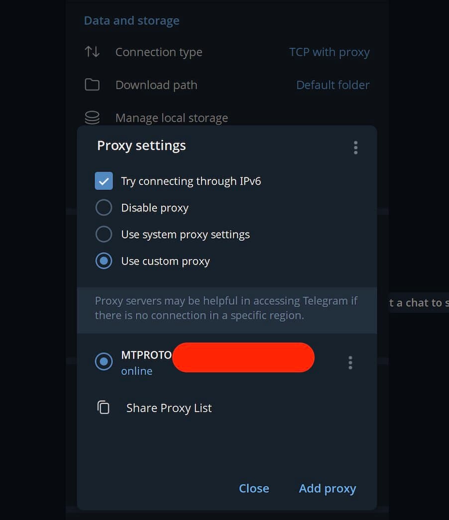 telegram proxy set up step 3