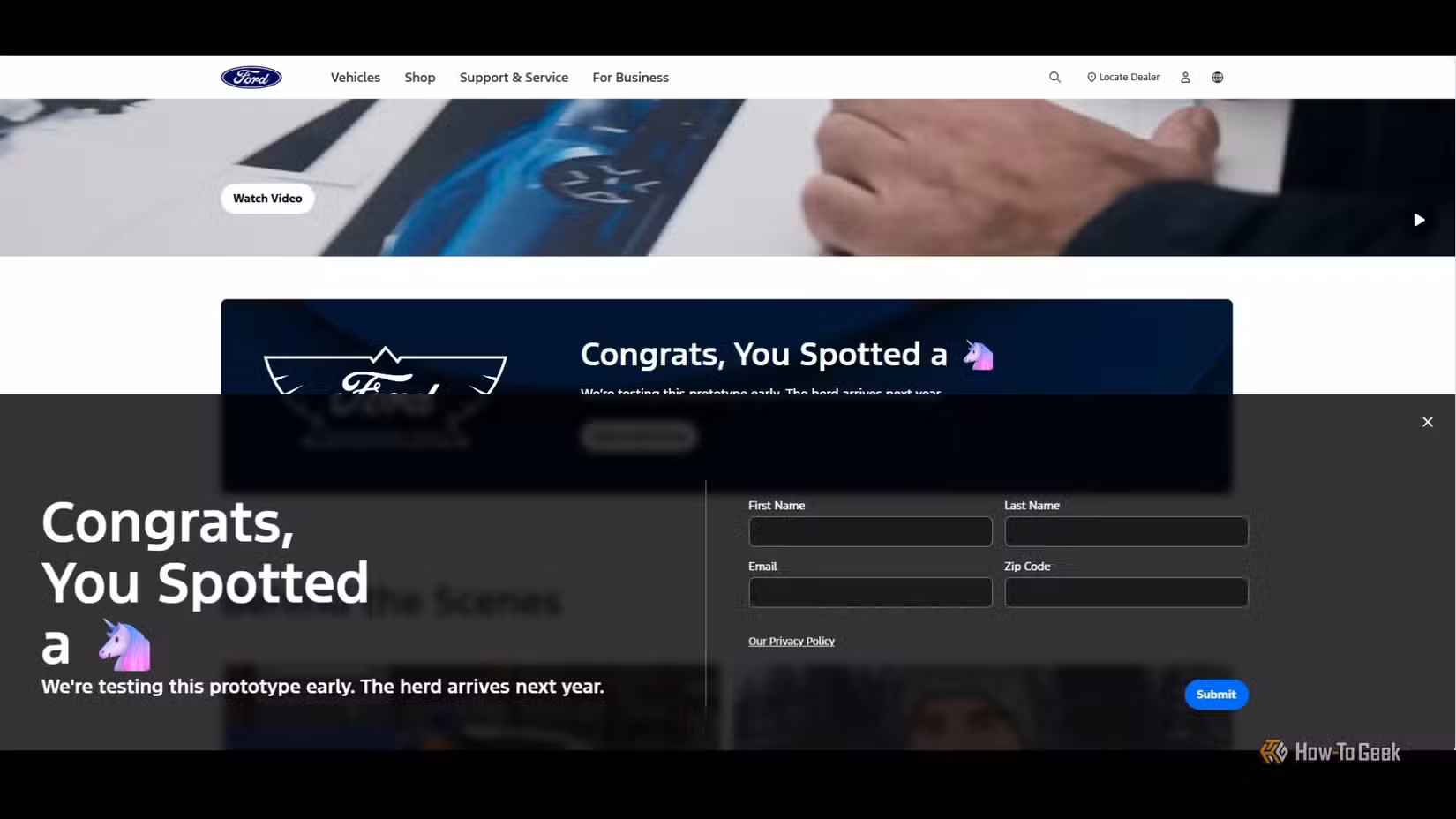 Ford Spotted Website Screenshot