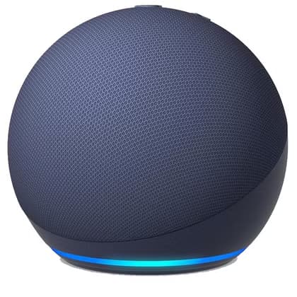 Amazon Echo Dot on a white background.