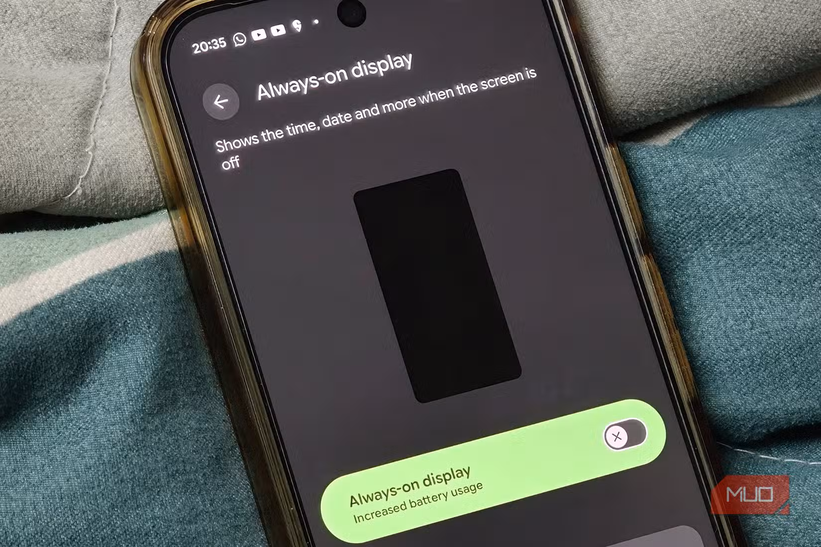 Always on Display disabled on Google Pixel 10 Pro