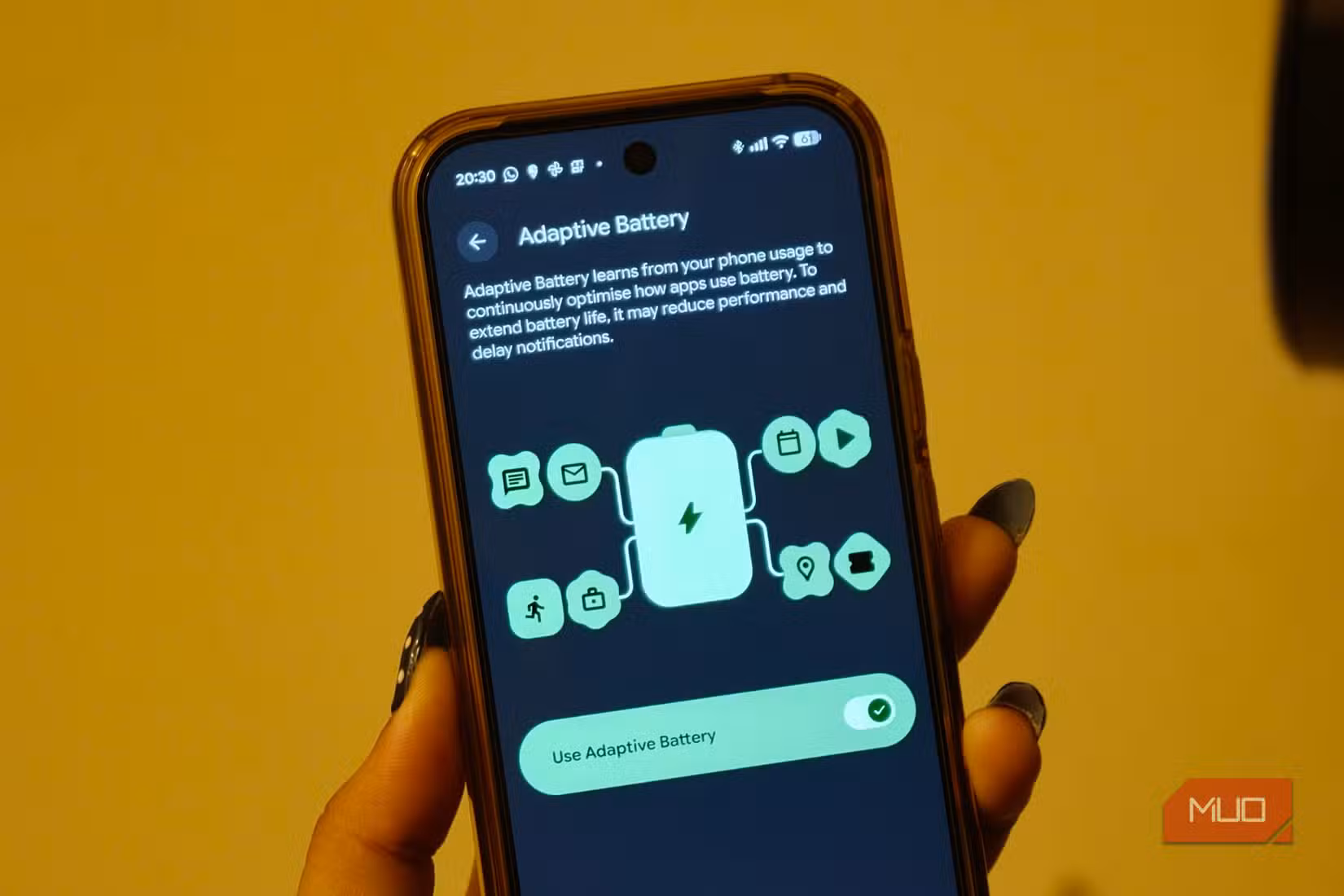 Use adaptive battery enabled on Google Pixel 10 Pro