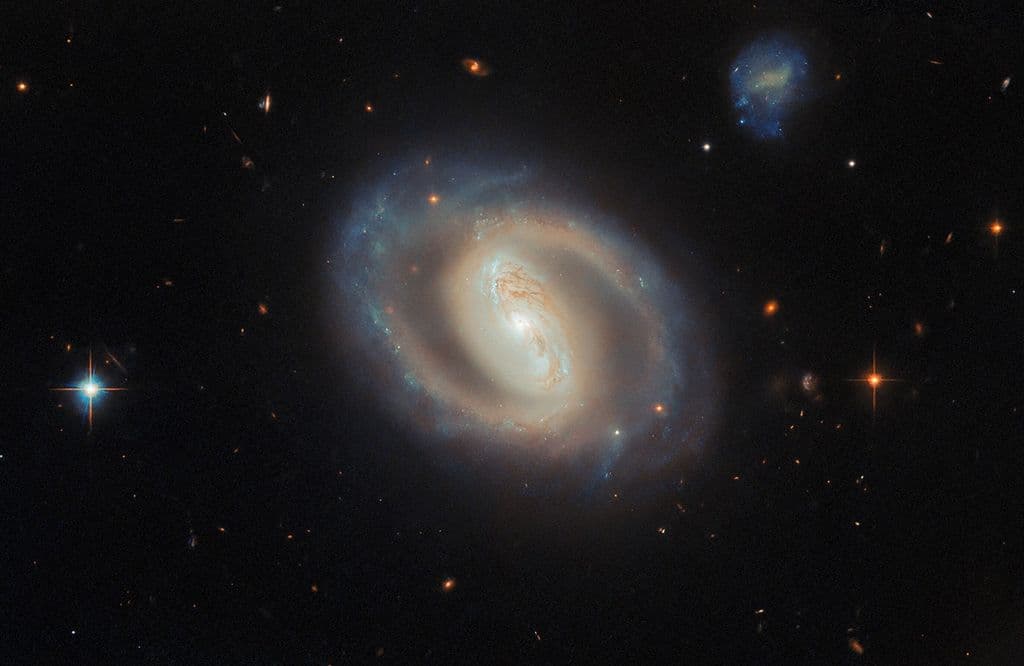 A Hubble Space Telescope image of the barred spiral galaxy IC 486.