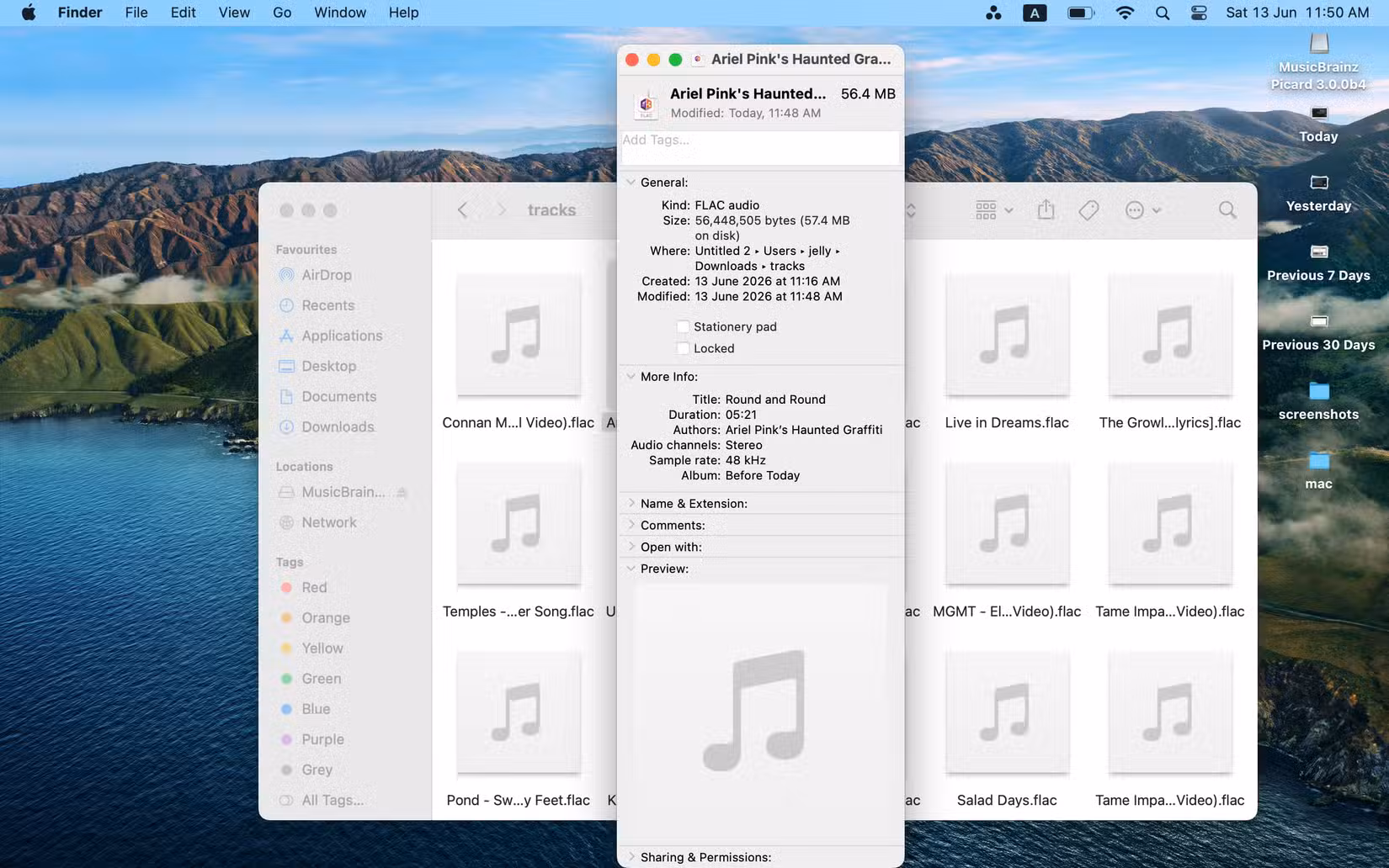 Metadata has been correctly written to the file.