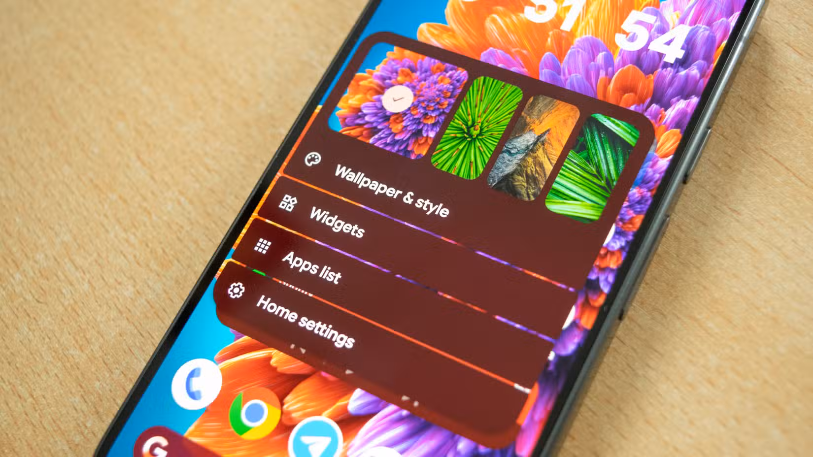 The Launcher settings menu displayed on a Google Pixel 10 Pro.