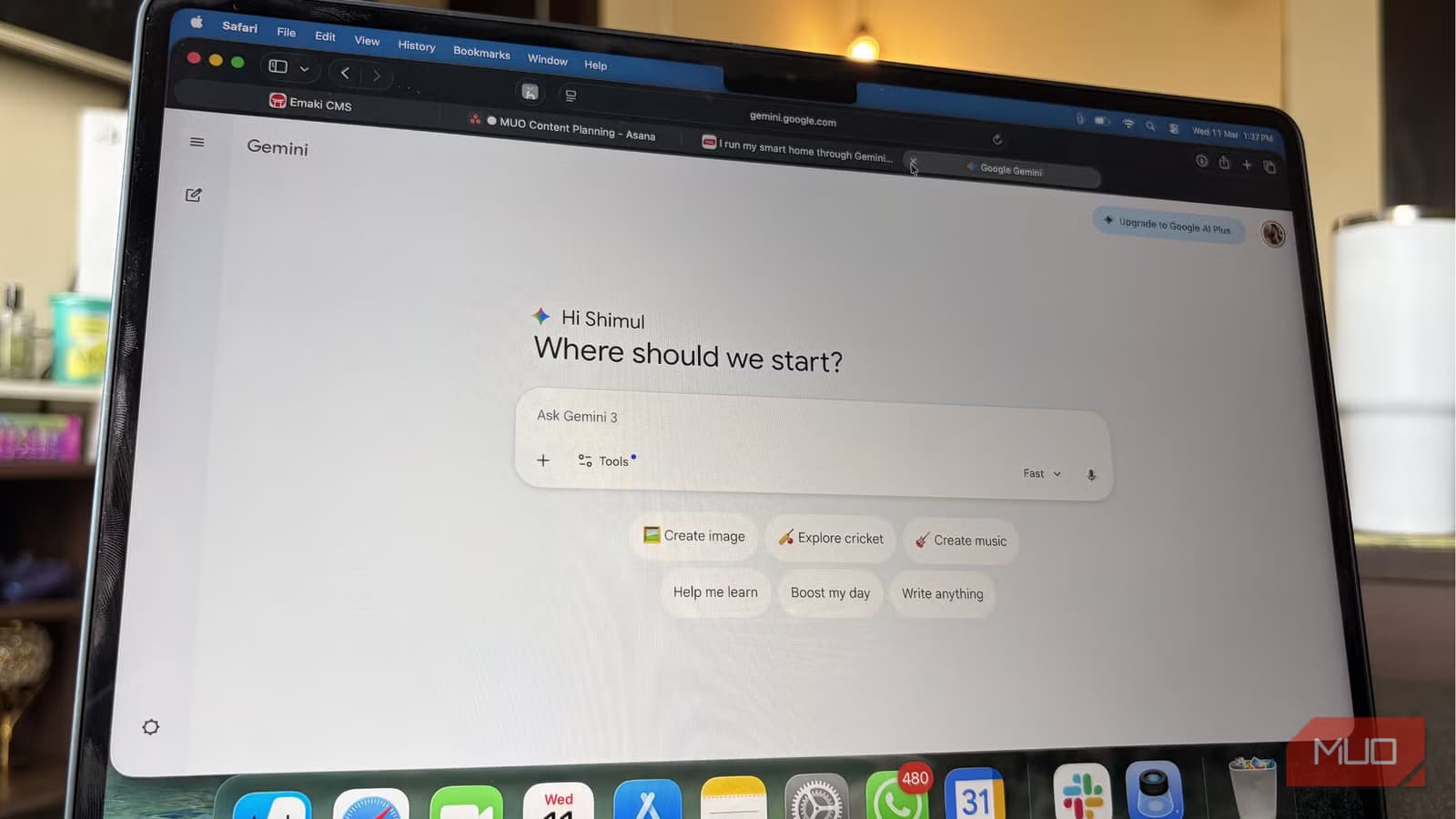 Google Gemini opened on MacBook