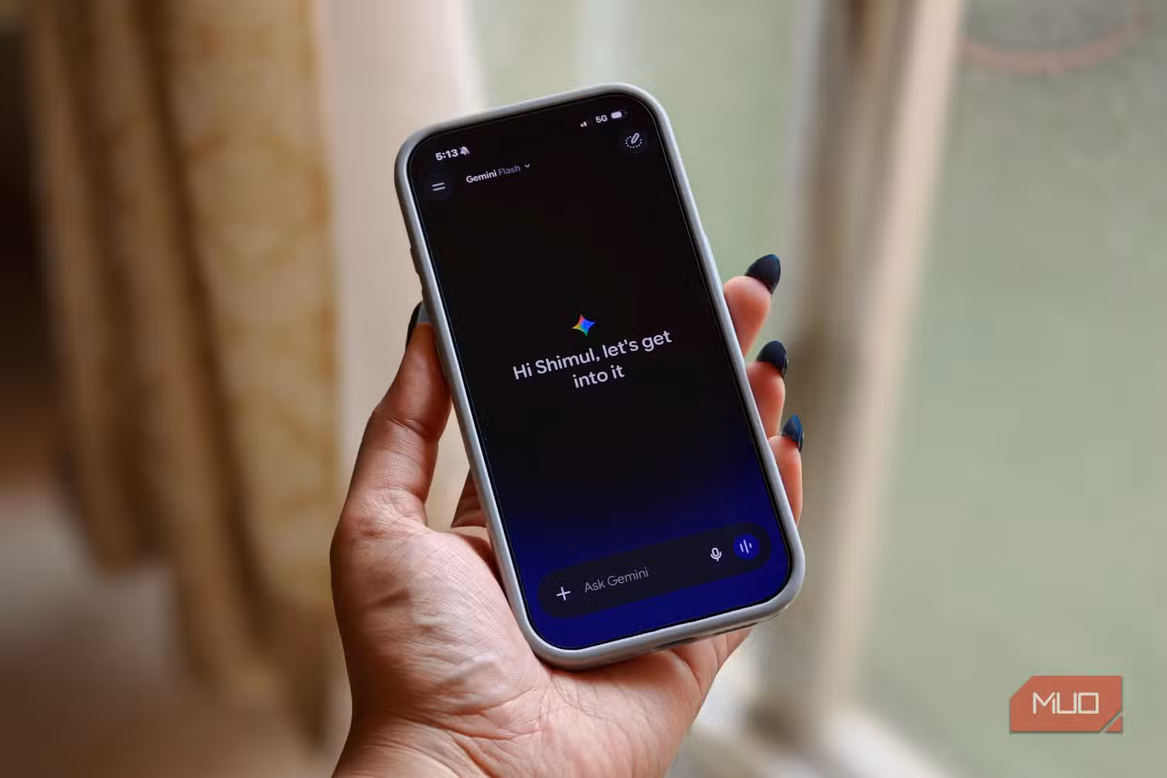Gemini app opened on iPhone 17