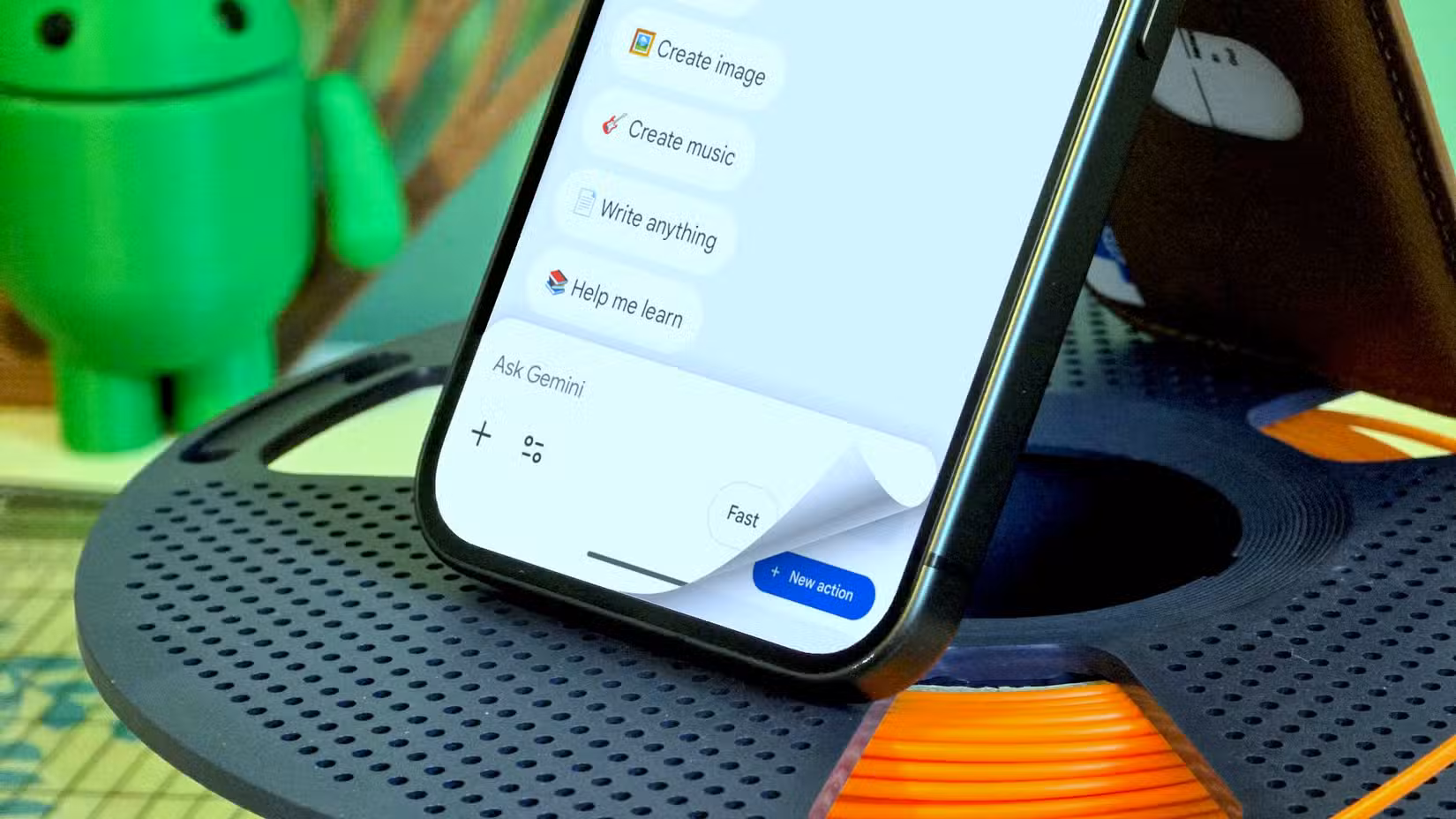 Gemini Android app page curl.