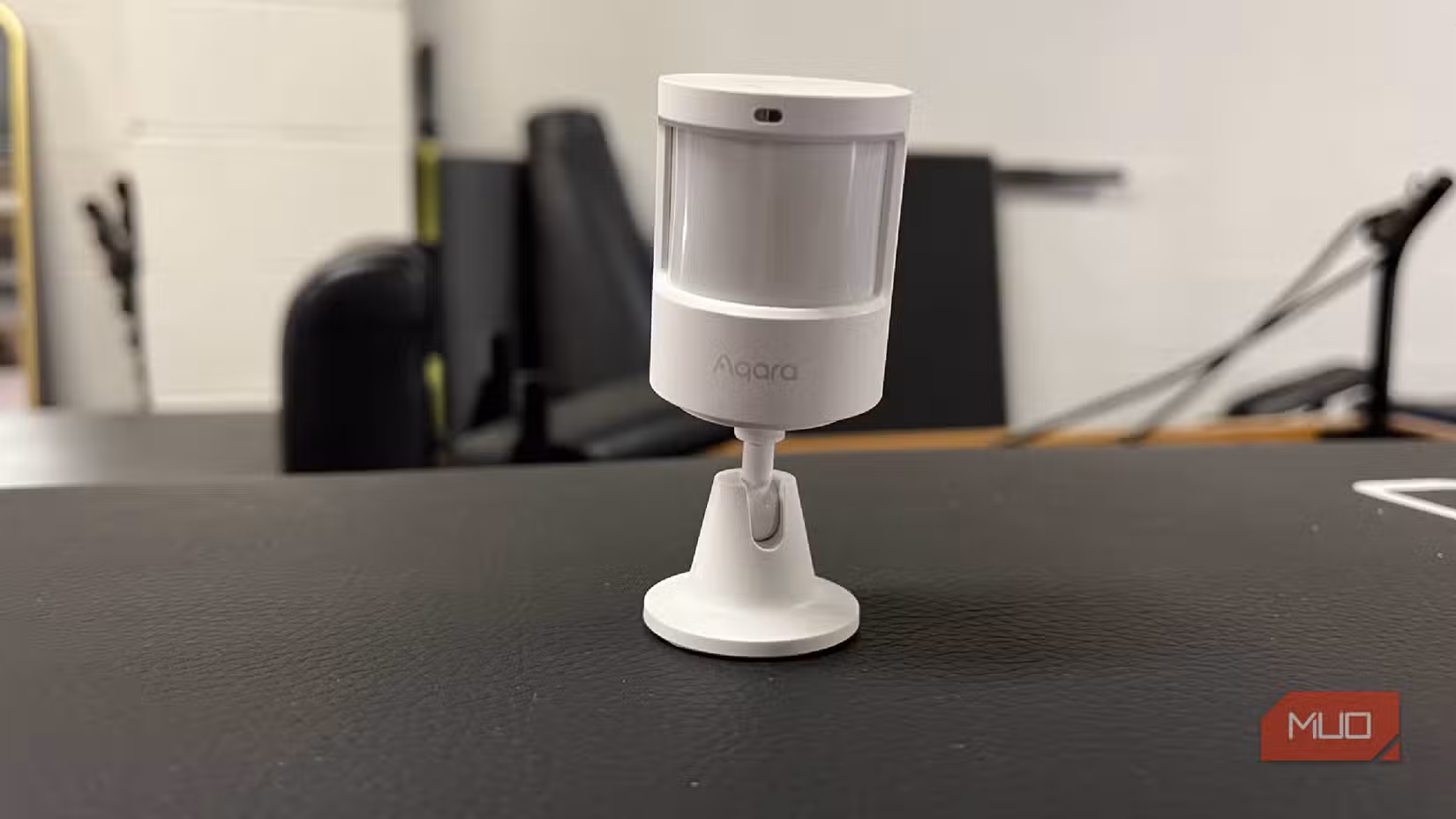An Aqara Motion and Light Sensor P2 standing