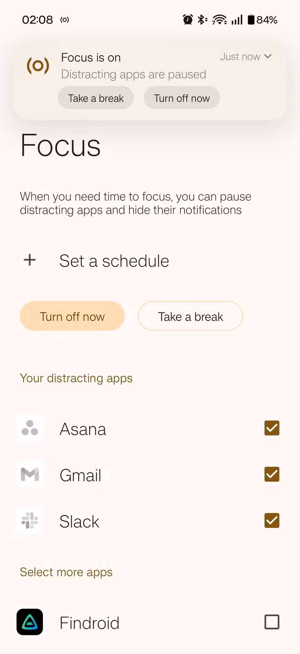 The Focus mode on a OnePlus 15.