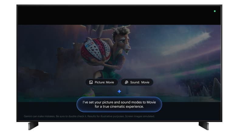 Google TV Gemini settings feature on a TCL TV