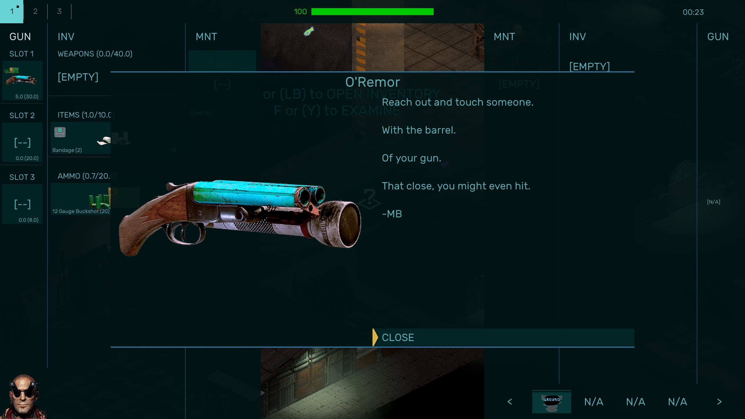 Brigador Killers inventory icon double barreled shotgun with underslung attachment