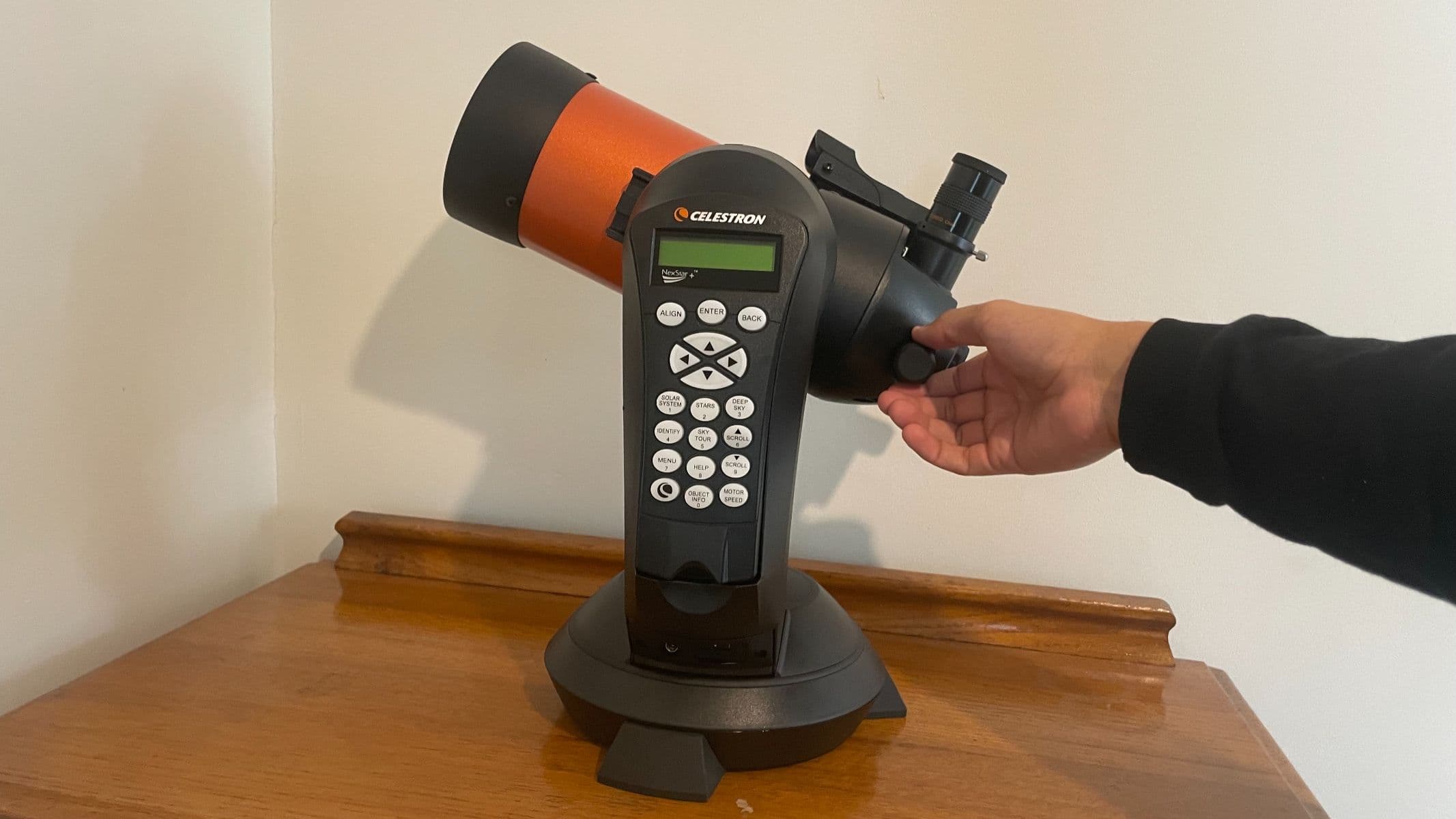 A view of the hand controller with author