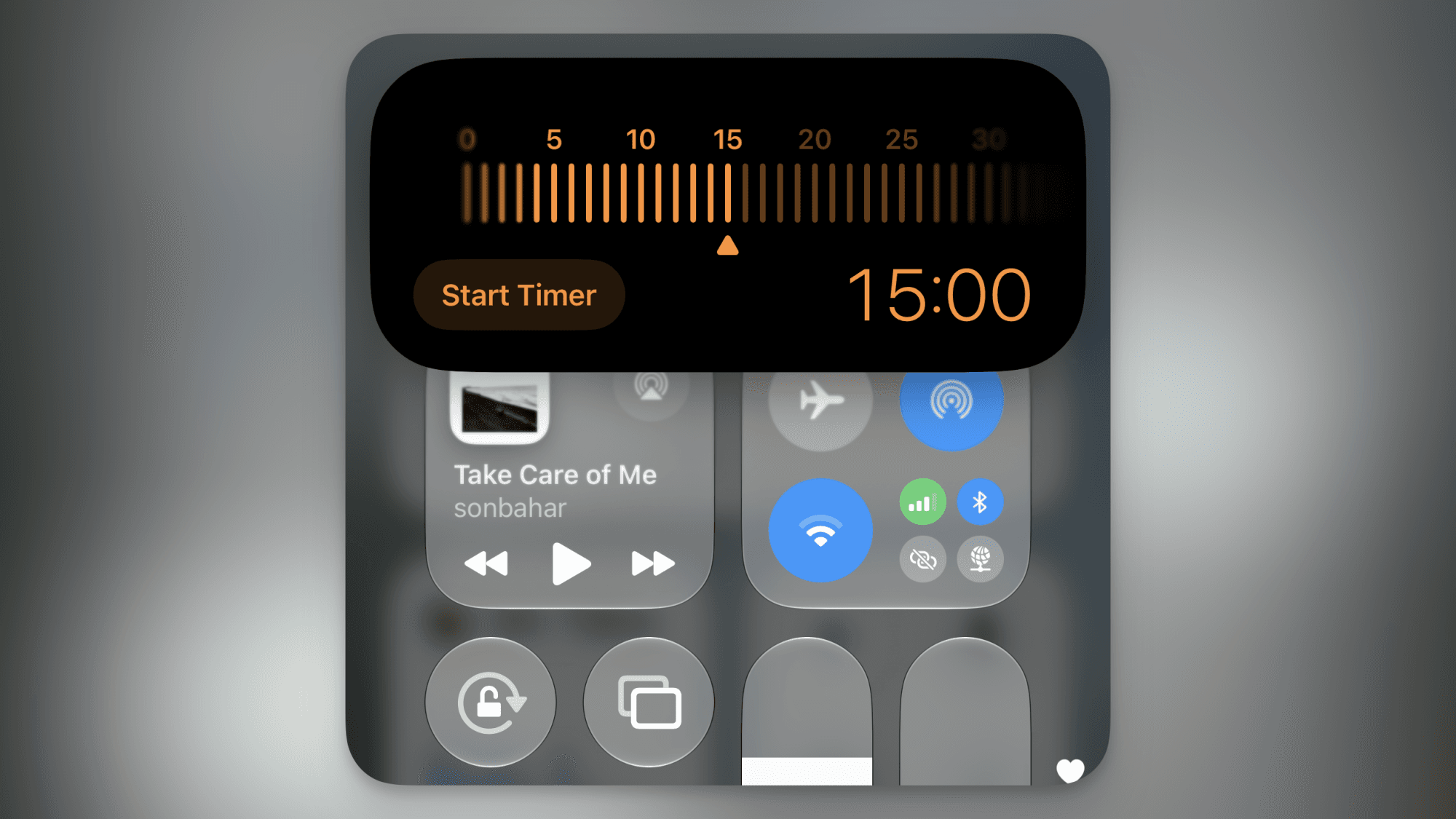 Setting a timer using the new UI in Dynamic Island.