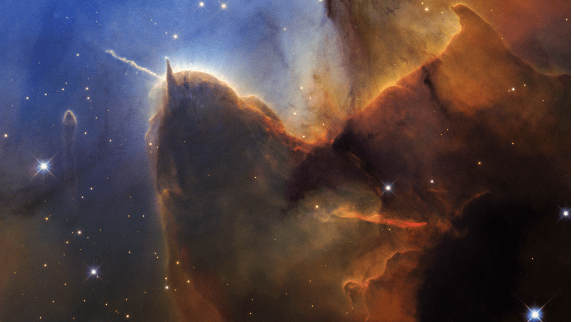 colorful clouds of gas on a starry background