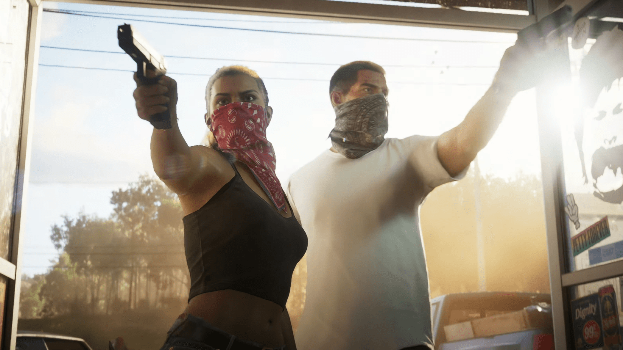 A capture from the end of the first trailer of Rockstar Games' Grand Theft Auto VI.