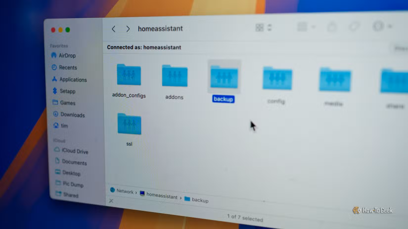 Home Assistant sharepoints visible in macOS Finder.
