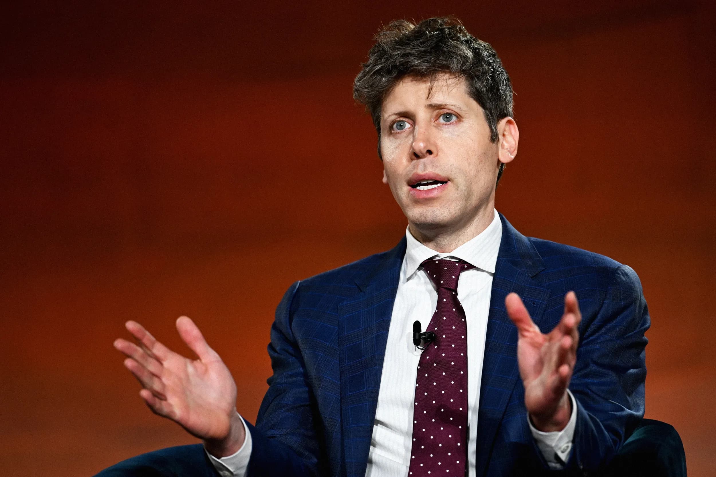 Sam Altman chief executive officer of OpenAI Inc. speaks during BlackRock's 2026 Infrastructure Summit in Washington DC...