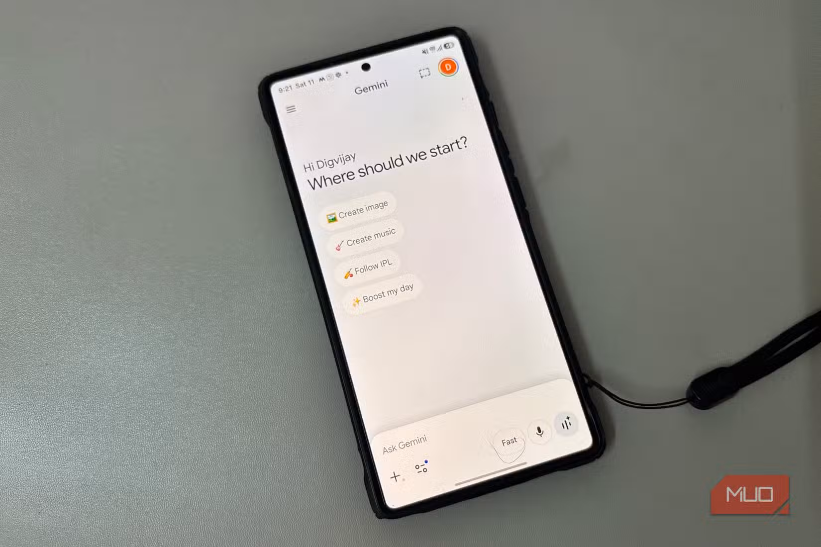 Gemini app open on smartphone