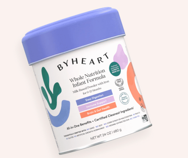 a container of byheart baby formula
