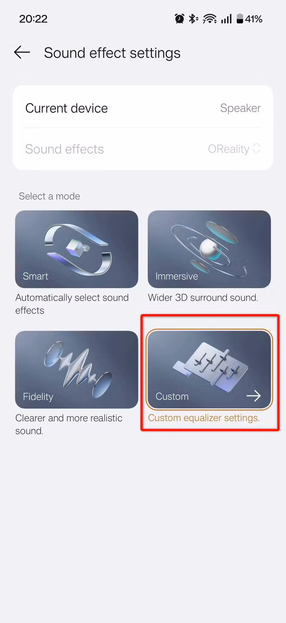 The sound effects settings on a OnePlus 15.