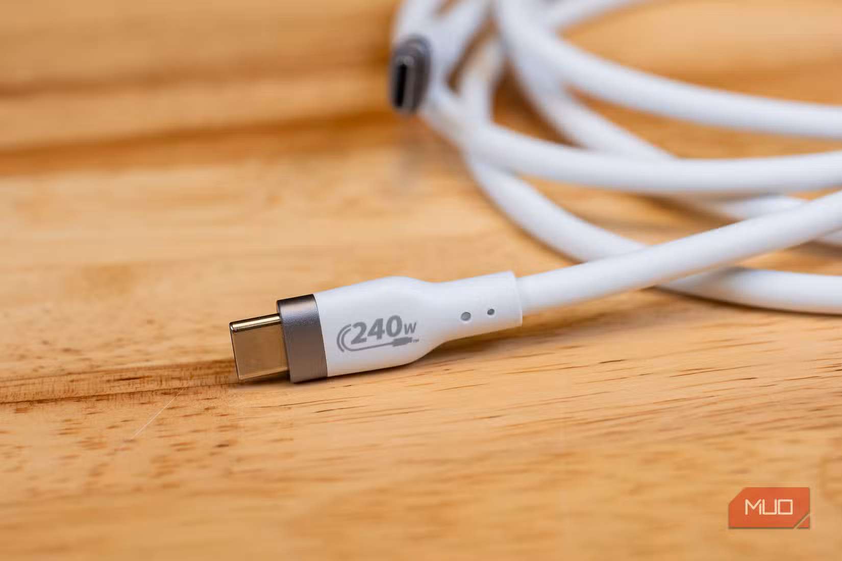 Close up of the HYPER HyperJuice 240W Silicone USB-C to USB-C Cable