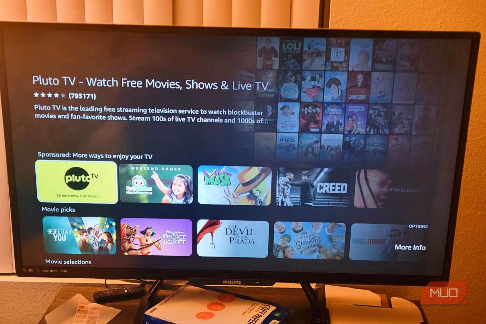 Pluto showing limited options in Smart TV with Amazon