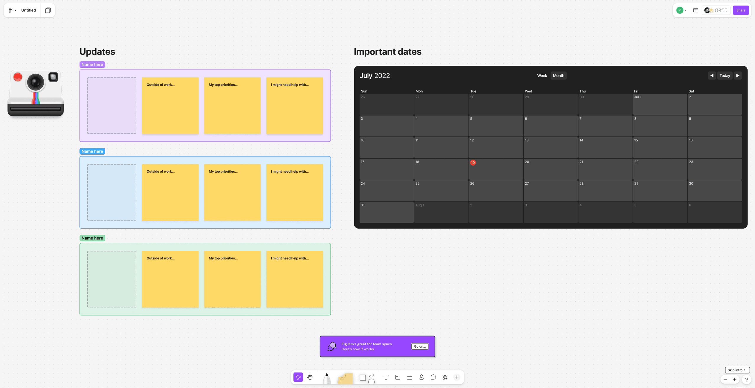FigJam, our pick for the best process mapping software for designers.