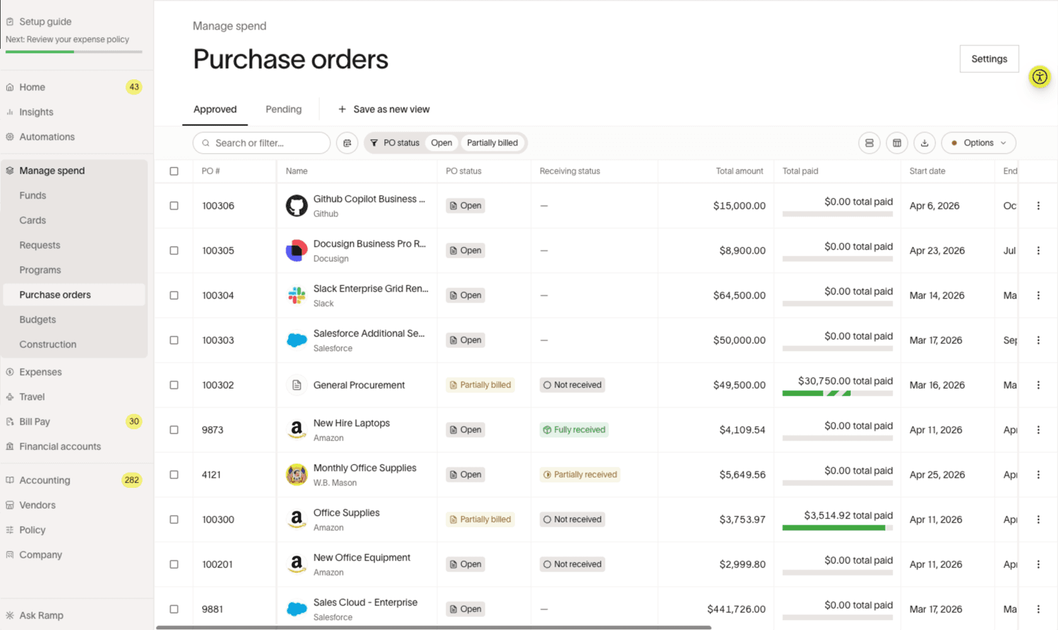 Ramp, our pick for the best procurement software for corporate cards and holistic spend management.