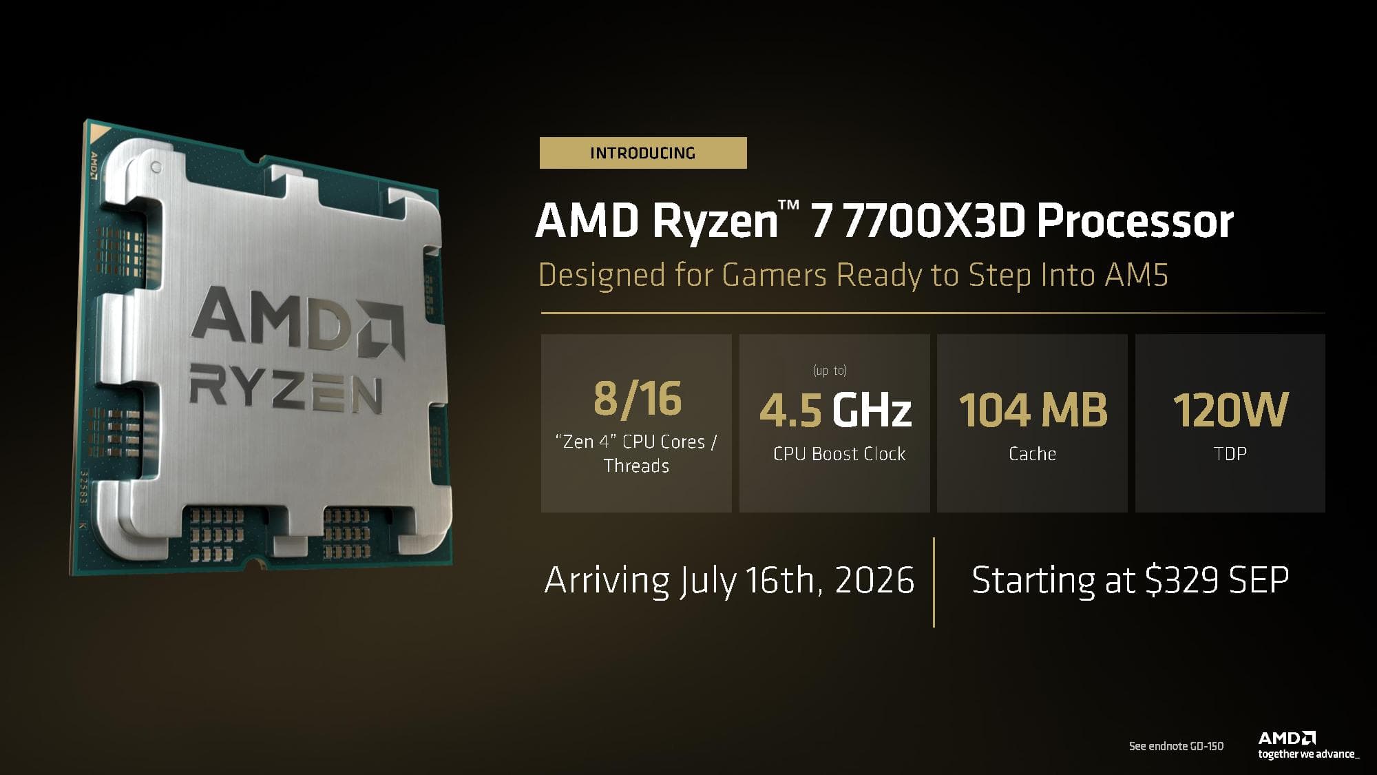 Ryzen 7 7700X3D details.
