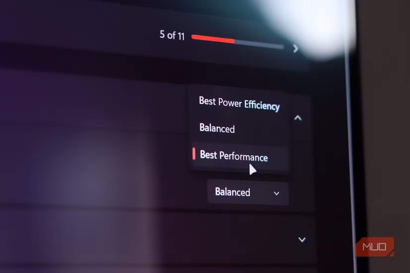 Available Power plans in Windows 11 settings app.