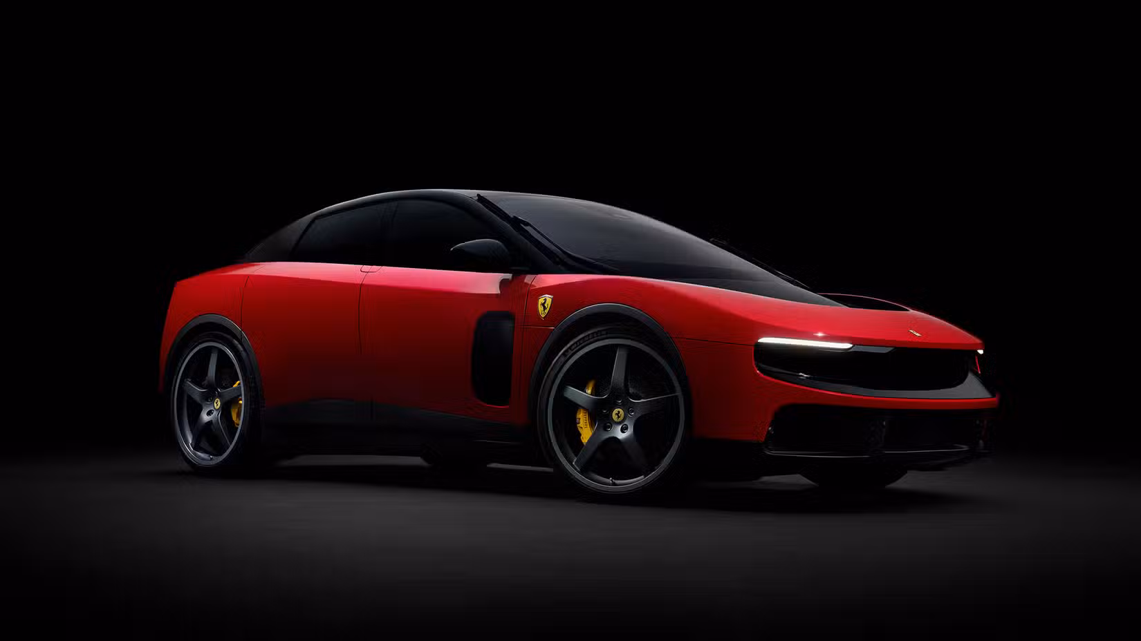 Ferrari Luce EV supercar in red
