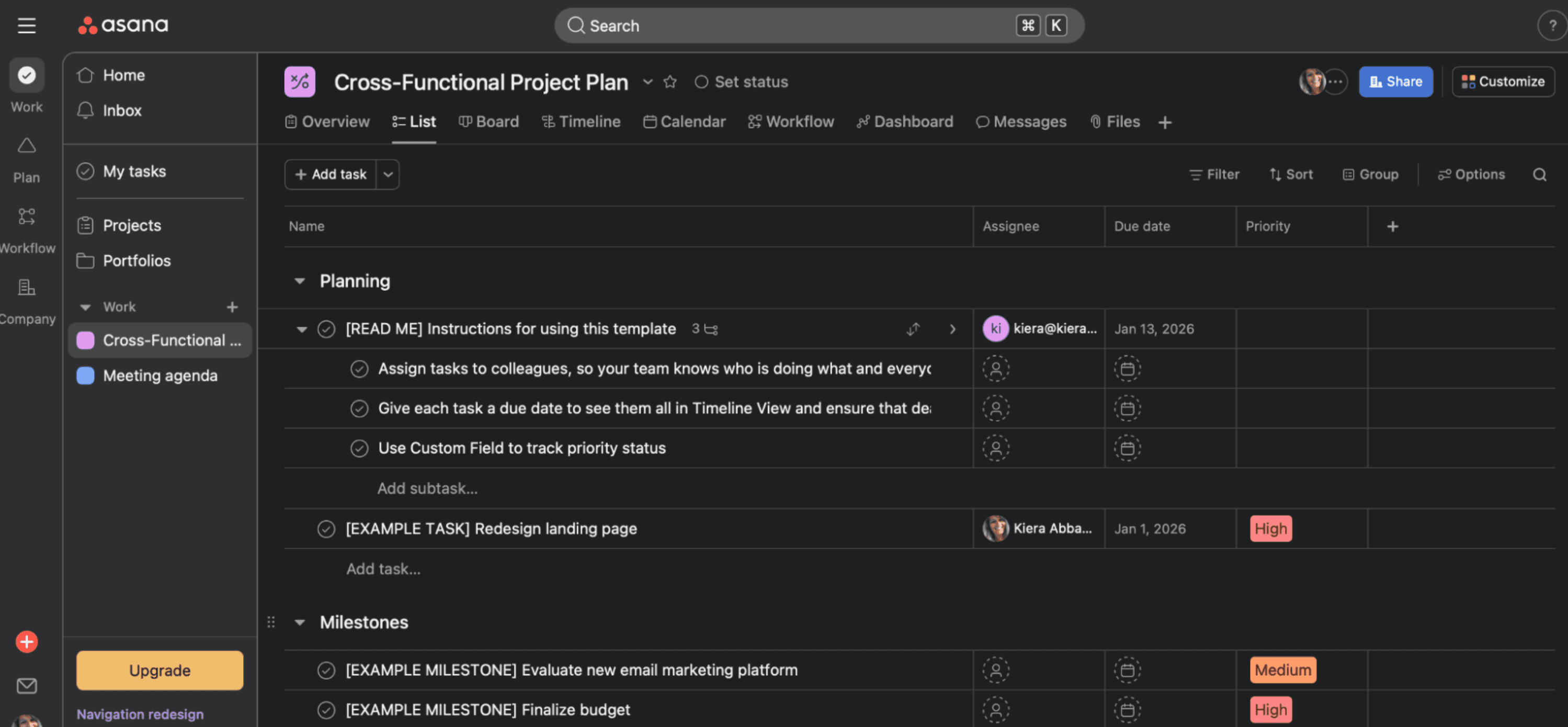 Asana, our pick for the best task management software for cross-functional teams.