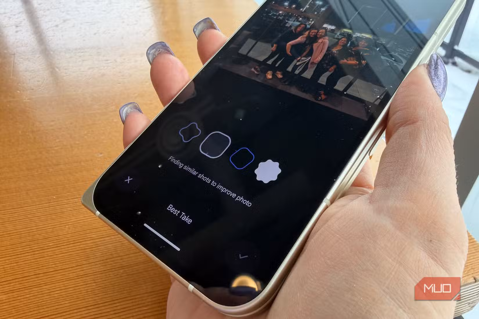 Google Pixel camera open to shoot a group photo