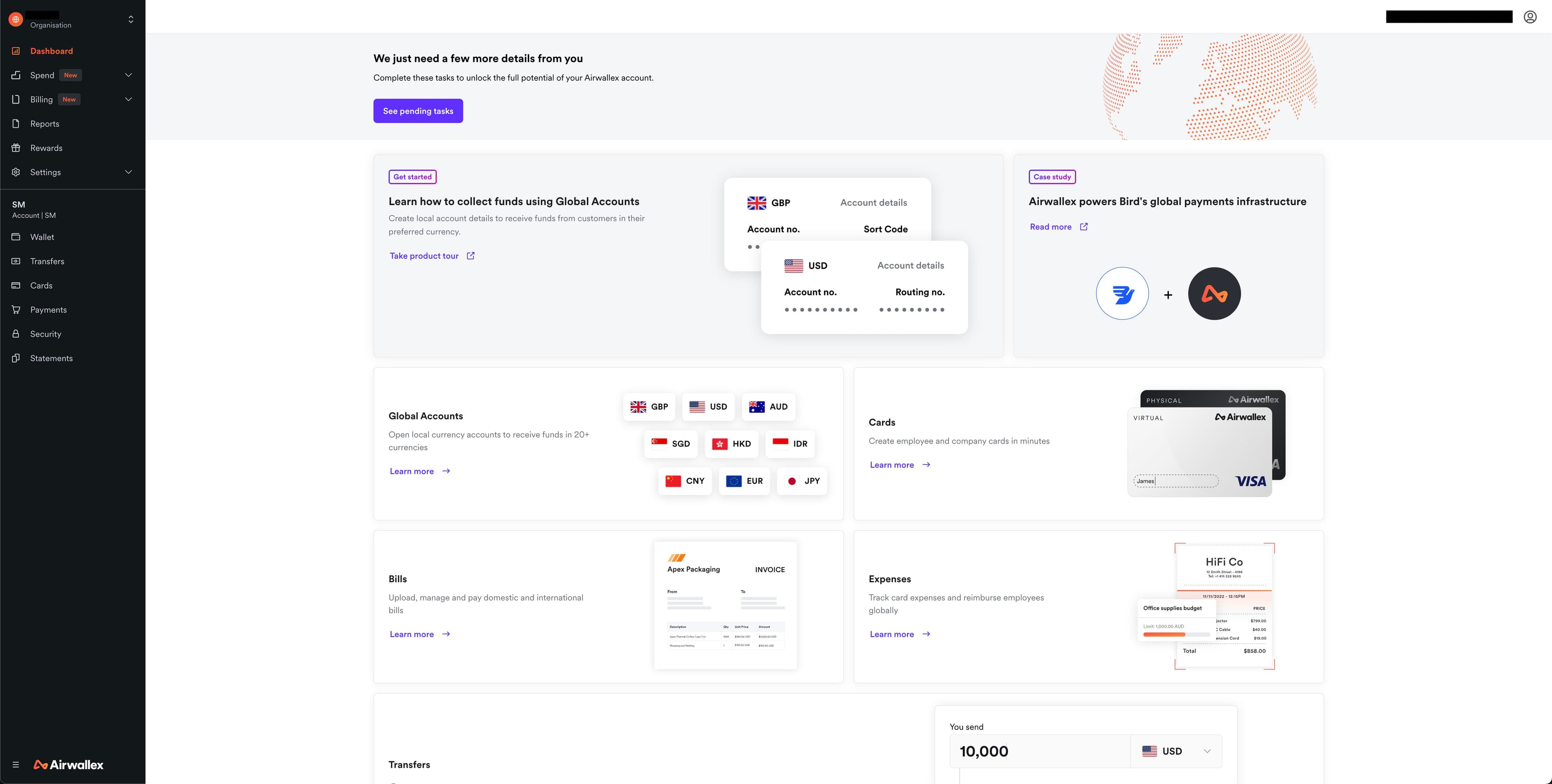 Airwallex, our pick for the best Stripe alternative for cross-border businesses.