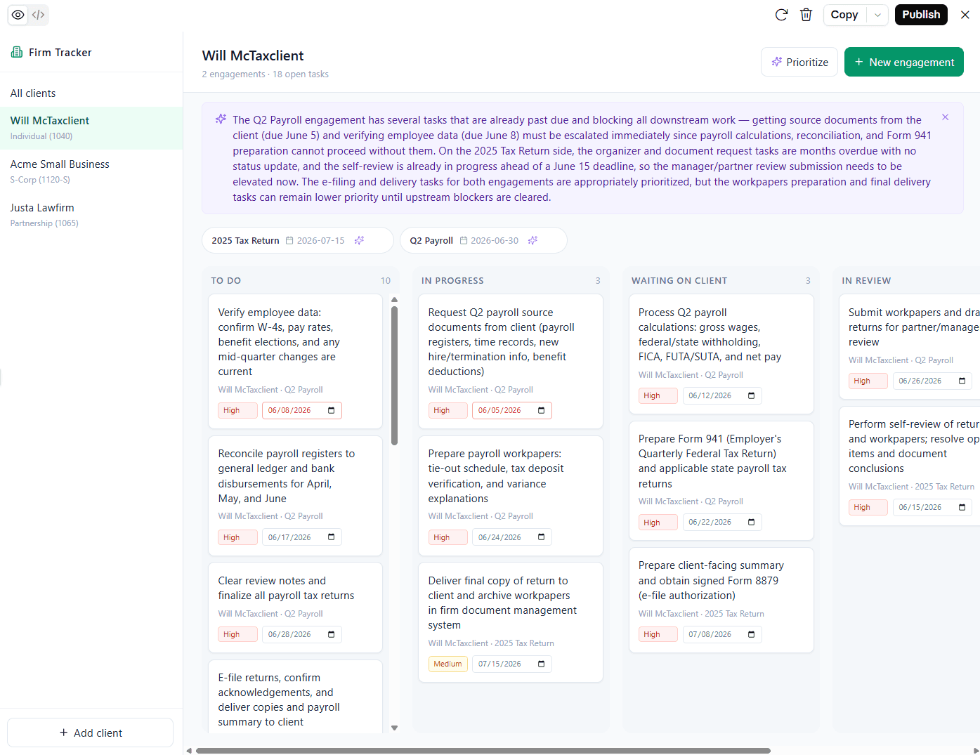 A project tracker built in Claude
