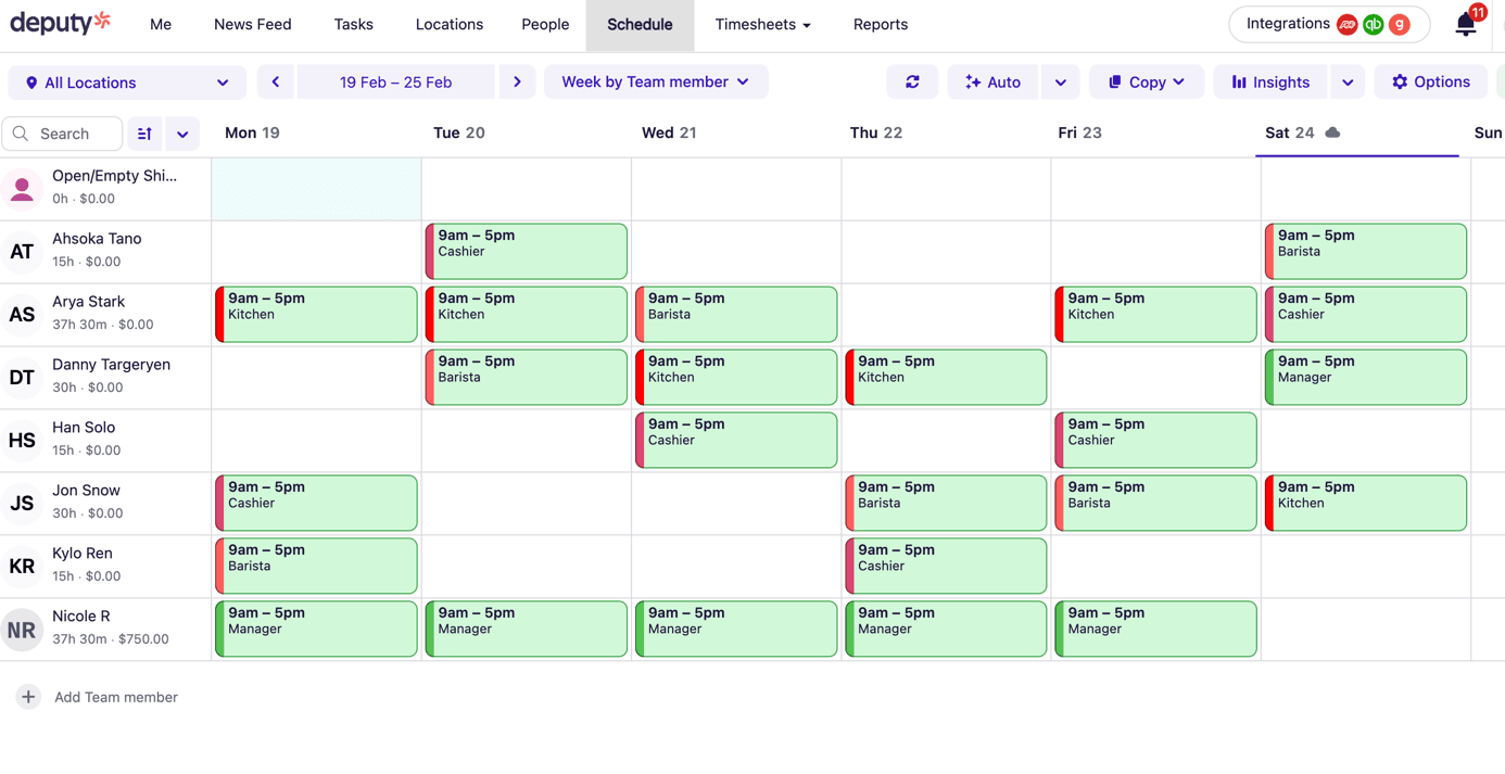 Deputy, our pick for the best employee scheduling app for labor forecasting and compliance