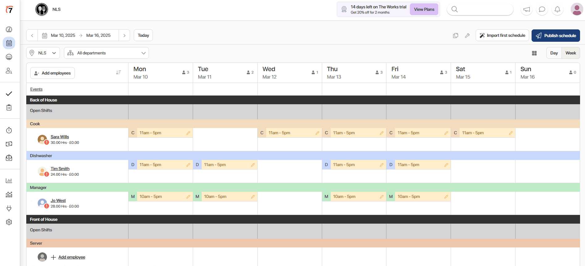 7shifts, our pick for the best employee scheduling software for restaurants