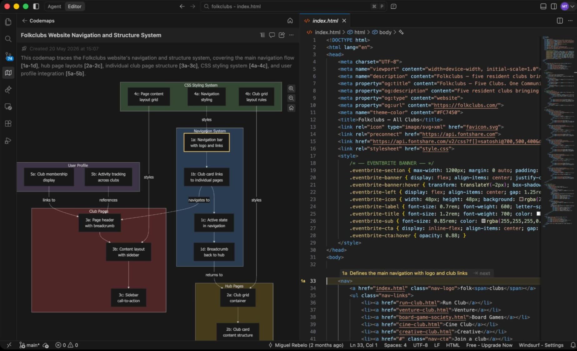 A code map in Windsurf