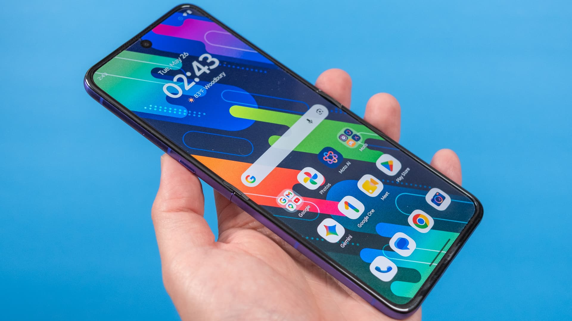 Razr Ultra open in hand