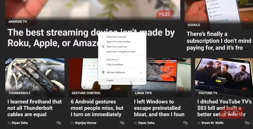 makeuseof inspect element.