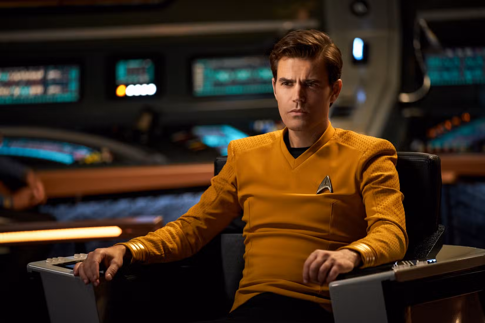 Paul Wesley as James T. Kirk in Strange New Worlds.