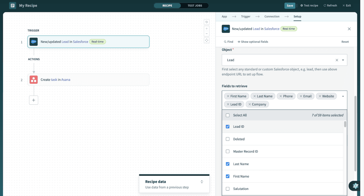 The Workato editor